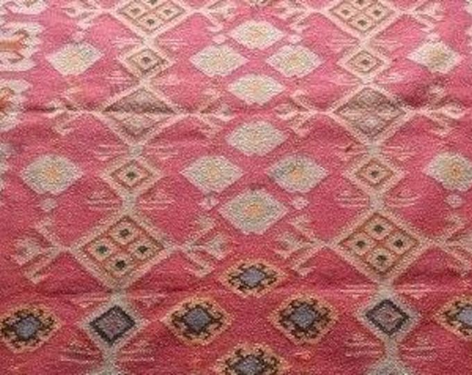 Swedish Marianne Richter-Inspired Kilim Rug Designer in Red & Red Perfect for Modern Interiors