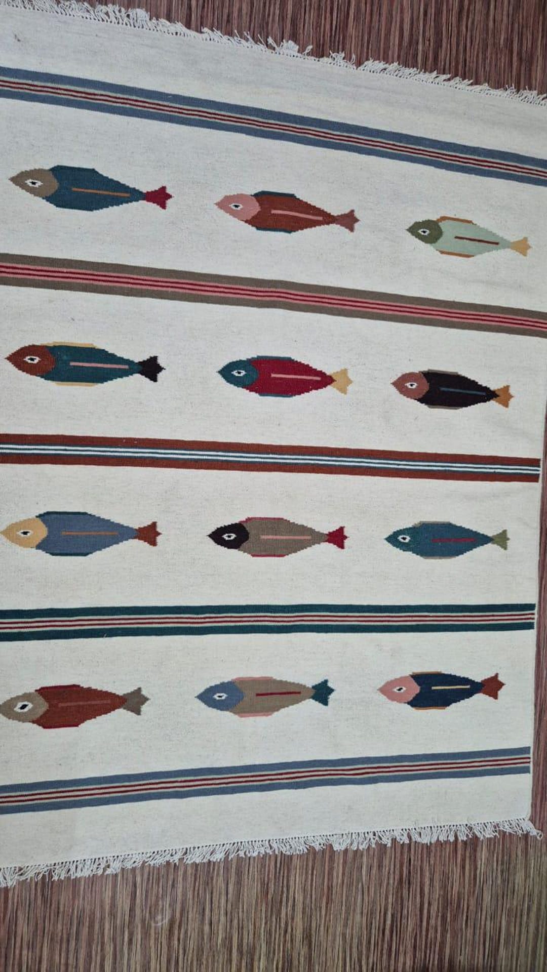 Kilim Fish Rug Handwoven Wool Kilim Rug: Swedish Fish Design, Coastal Carpet - Etsy