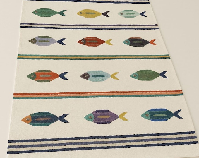 Swedish Marianne  Kilim Rug  nausadl  Multicolor