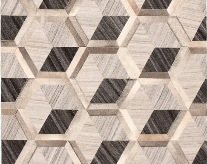 Handcrafted Leather Rug with Muted Colors – Elegant Look and Distinct New Rug Scent"