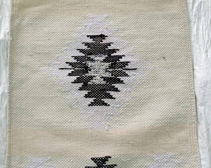 Swedish Handmade Handwoven Kilim Rug | Cream Tribal Wool Flatweave Carpet | Boho Southwestern Decor Scandinavian Masterpiece..