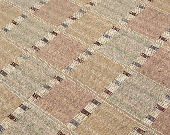 New Swedish Marianne Richter-Inspired Kilim Rug – 12x15 Handwoven Scandinavian Masterpiec