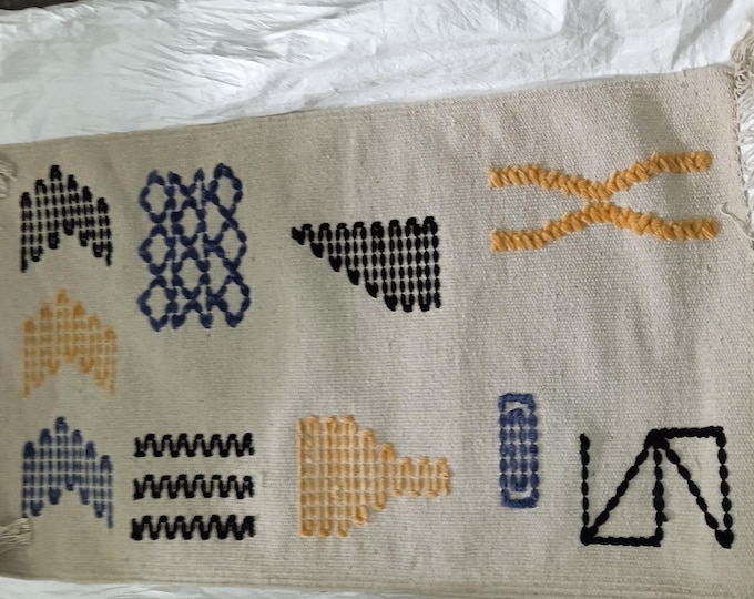 Swedish Handmade Geometric Kilim Rug | Wool Flatweave Modern Minimalist Carpet | Boho Neutral Decor   Scandinavian Masterpiece..