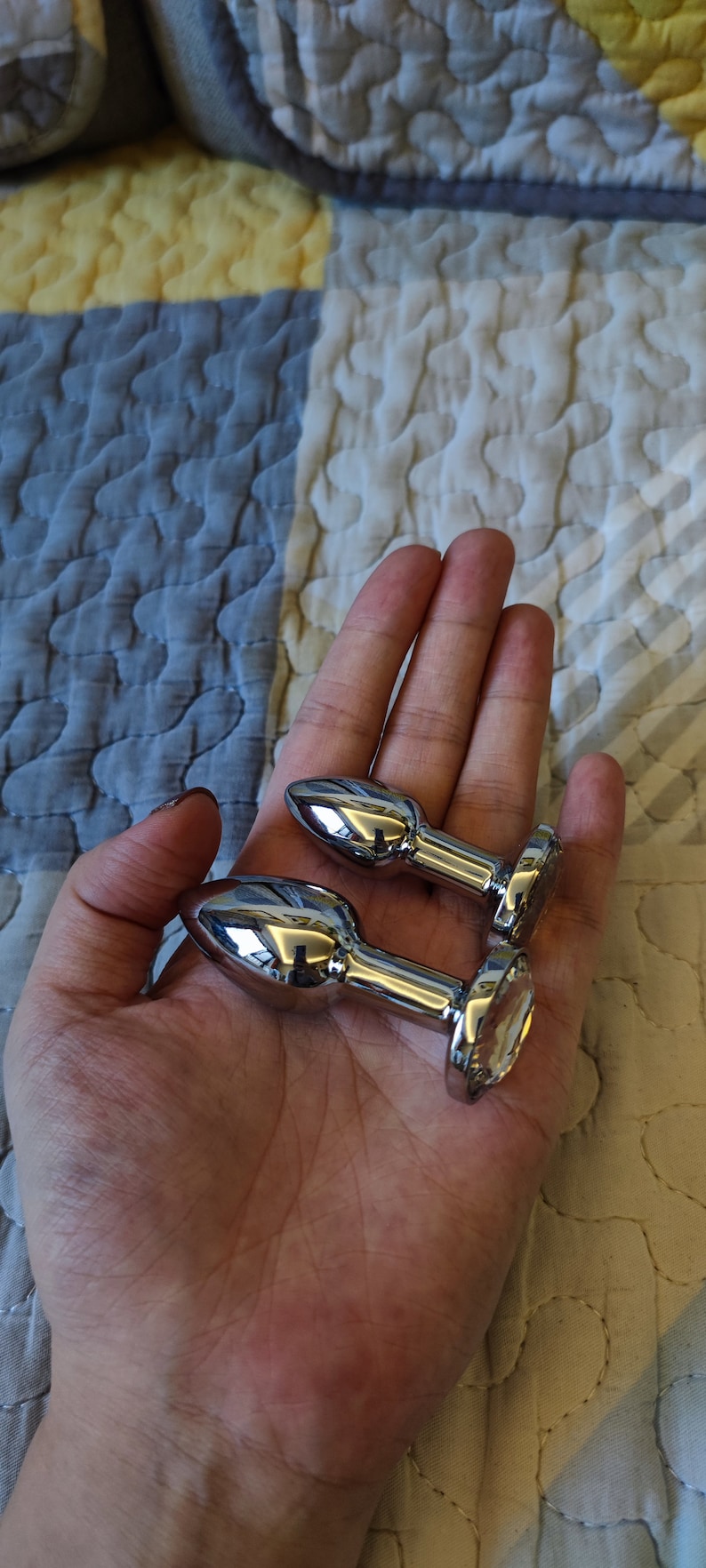 Metal Butt Plug With Silver Crystal Trim 1.8cm 2.2cm Etsy