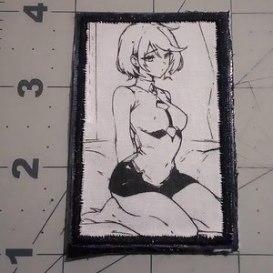 Waifu Embroidery Anime Patch, Hook and Loop Patch, Cute Anime Patches