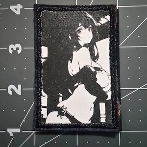 Waifu Embroidery Anime Patch, Hook and Loop Patch, Cute Anime Patches