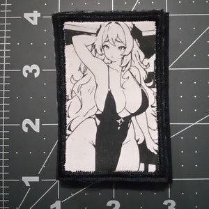 Waifu Embroidery Anime Patch, Hook and Loop Patch, Cute Anime Patches