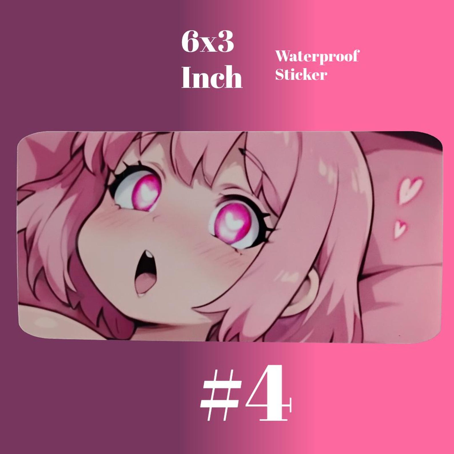 Anime Waifu Ahegao Decal Ecchi Vinyl Sticker Waterproof 3x6 - Etsy