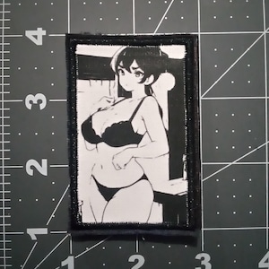 Waifu Embroidery Anime Patch, Hook and Loop Patch, Cute Anime Patches