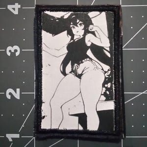 Waifu Embroidery Anime Patch, Hook and Loop Patch, Cute Anime Patches