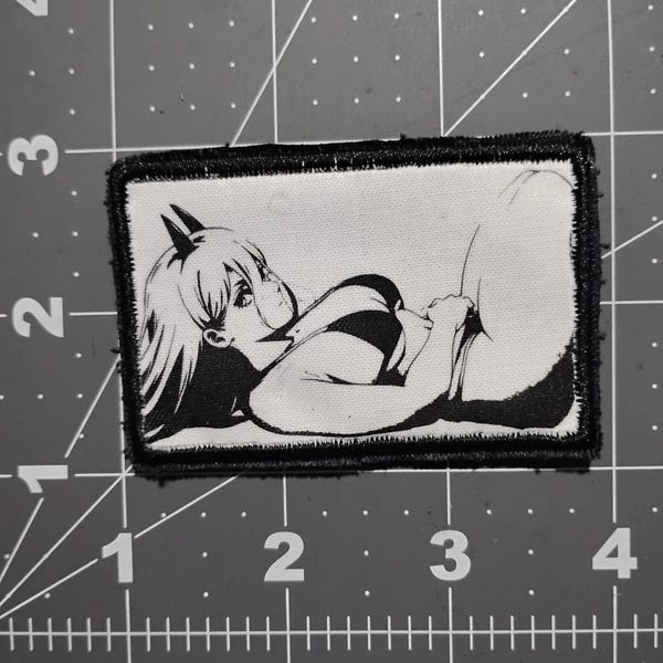 Waifu Embroidery Anime Patch, Hook and Loop Patch, Cute Anime Patches