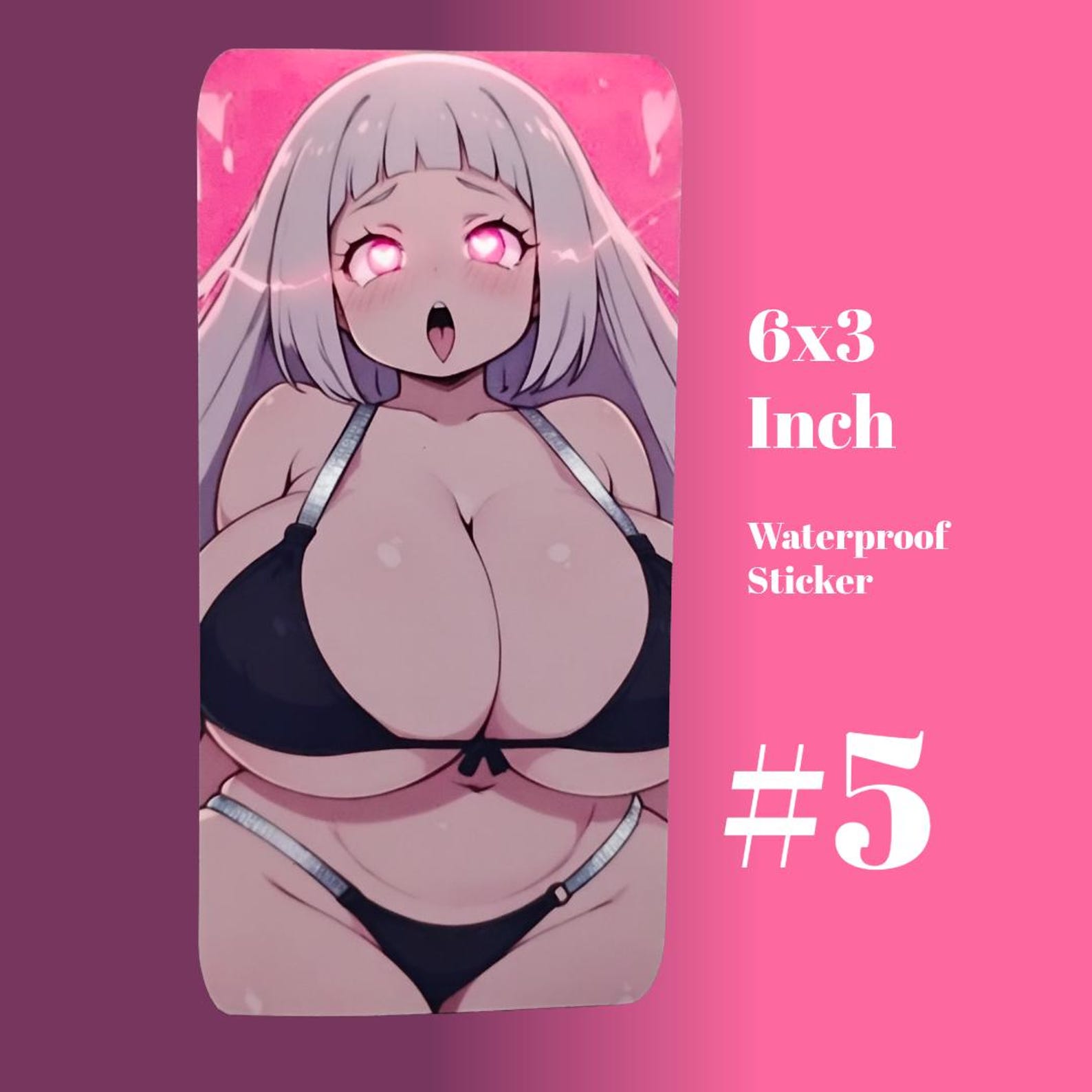 Anime Waifu Ahegao Decal Ecchi Vinyl Sticker Waterproof 3x6 Etsy Il 8a60 