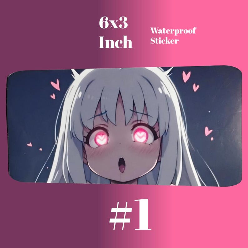 Anime Waifu Ahegao Decal Ecchi Vinyl Sticker Waterproof 3x6 - Etsy