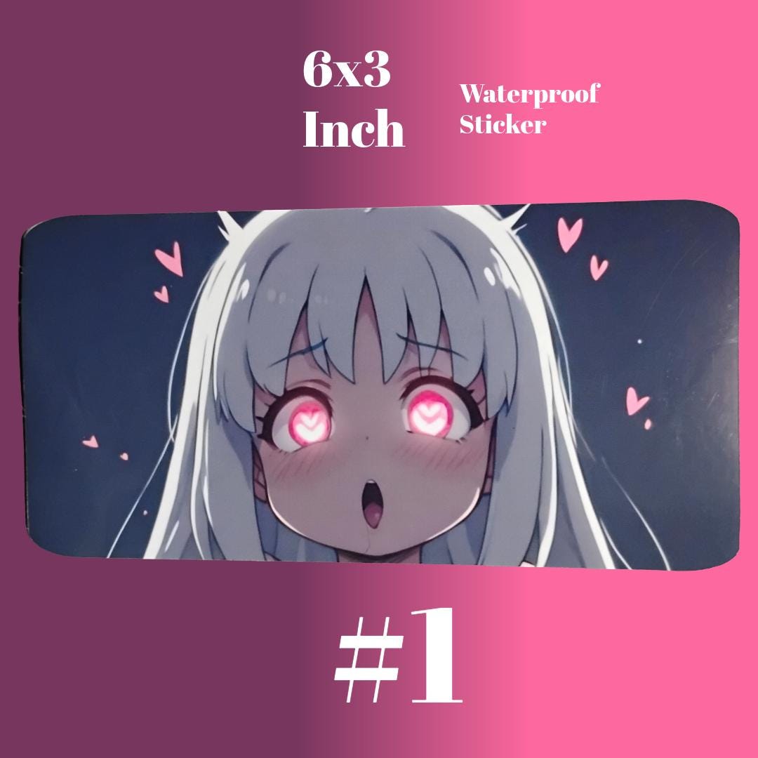 Anime Waifu Ahegao Decal Ecchi Vinyl Sticker Waterproof 3x6 Etsy Il Eg76 