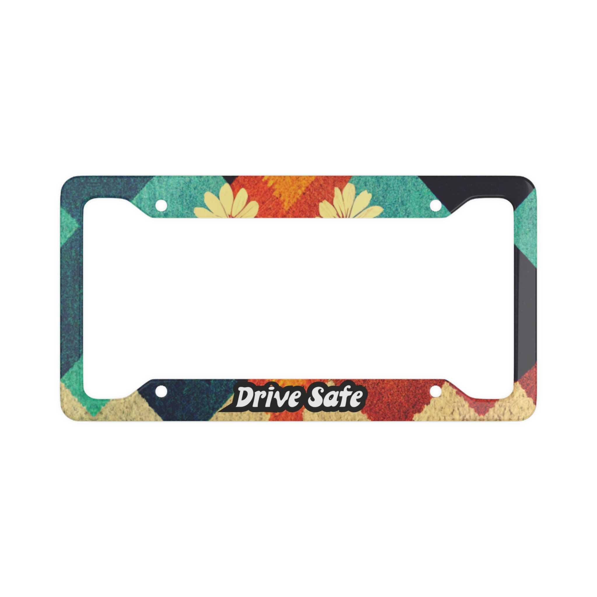Retro Hippie Floral License Plate Frame Trippy Groovy Etsy