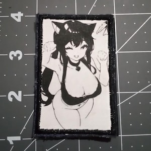 Waifu Embroidery Anime Patch, Hook and Loop Patch, Cute Anime Patches