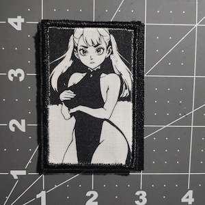 Waifu Embroidery Anime Patch, Hook and Loop Patch, Cute Anime Patches