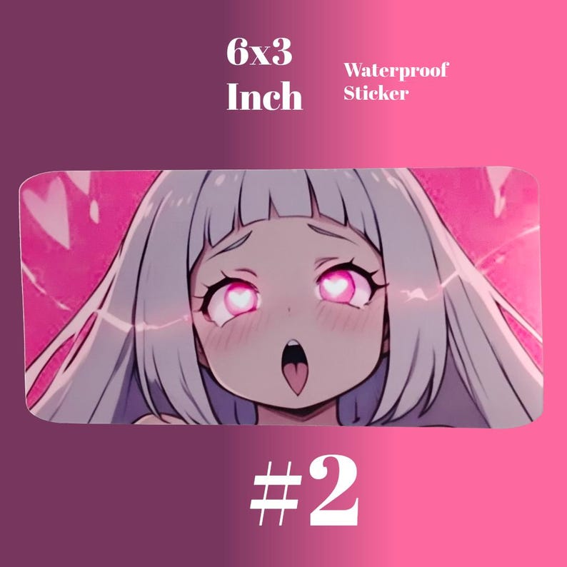 Anime Waifu Ahegao Decal Ecchi Vinyl Sticker Waterproof 3x6 Etsy Il Ffkw 