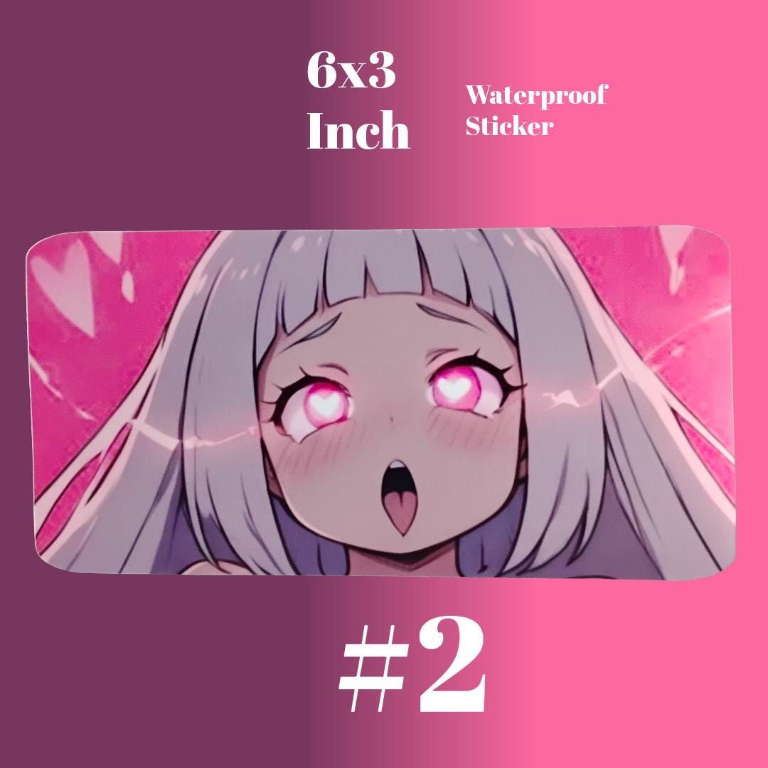 Anime Waifu Ahegao Decal Ecchi Vinyl Sticker Waterproof 3x6 - Etsy