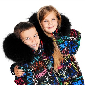 KITTY Blue Girls Winter Snowsuit Puffier Jacket VIMONTE Ski Suit