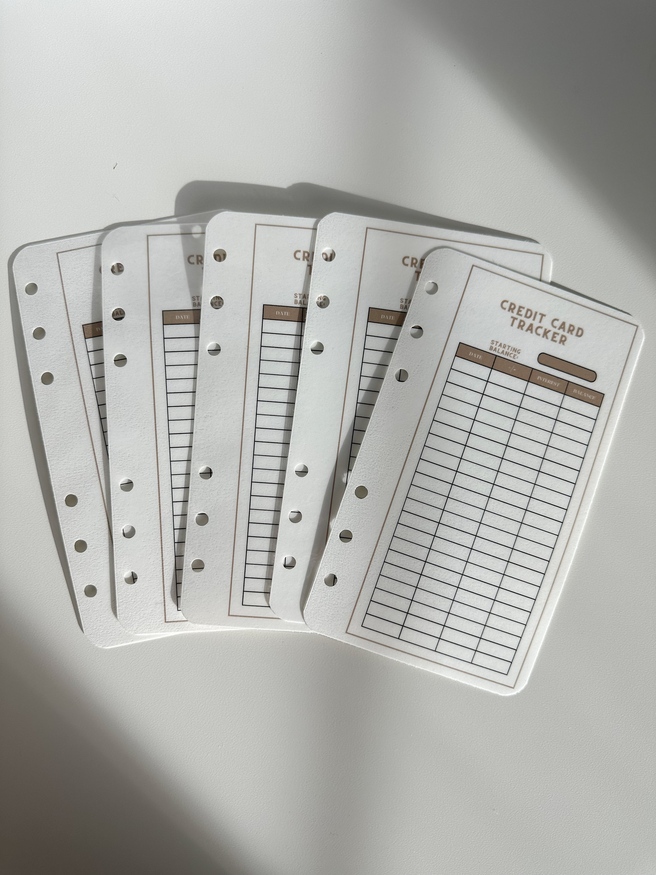 A6 Laminated Credit Card Trackers Etsy