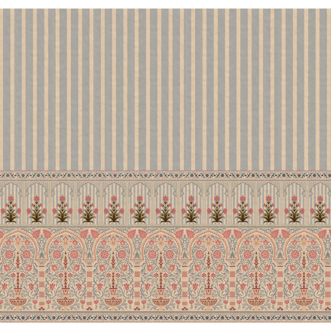 Kusum Floral Wallpaper: Traditional Indian Mughal Jharokha - Etsy UK