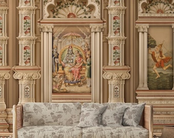Ram Darbar Tapete Benutzerdefinierte Größe Traditioneller Indischer Tempel Wandbild Wanddekor