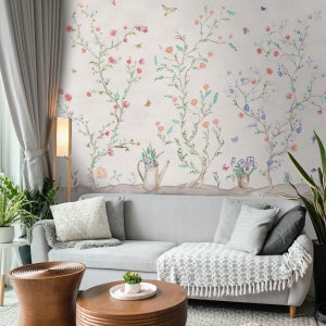 Shop Chinoiserie Tranquility Wallpaper in Light Background Customised