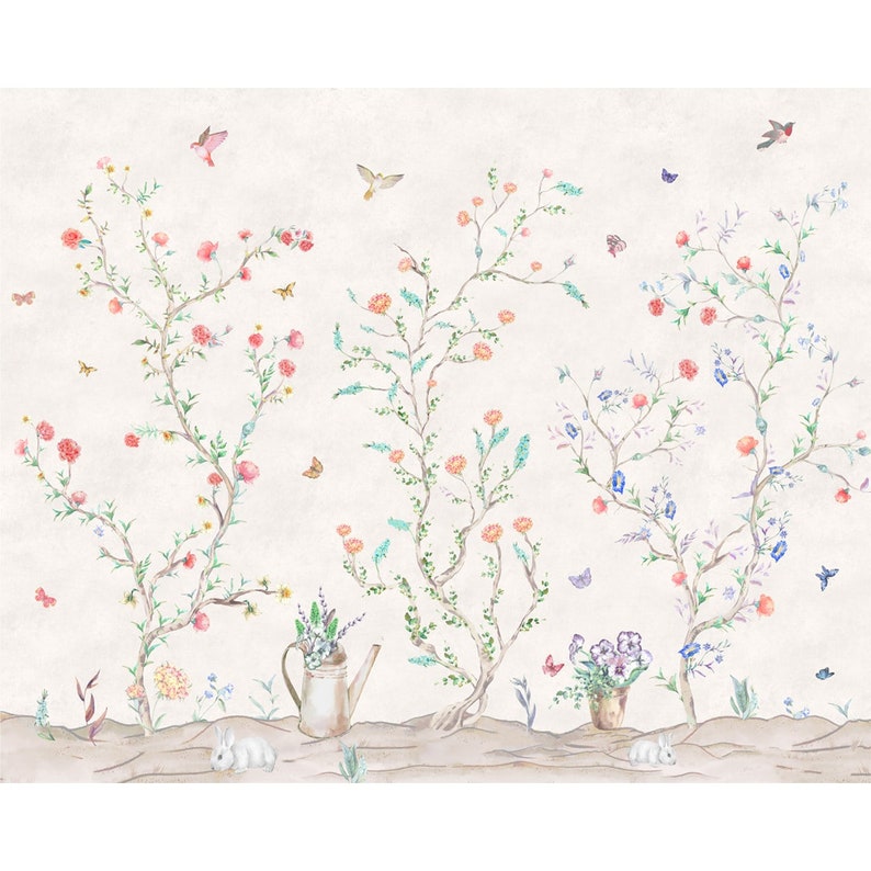 Buy Chinoiserie Tranquility Wallpaper in Light Background Customised