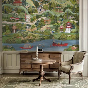 Tales of Celestial Village, Orientalische Thema Tapete für Wände - Chinesische Design Tapete