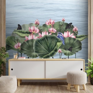 Padma Indian wall mural- Beautiful Lotuses Wallpaper for Walls