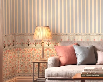 Kusum Floral Wallpaper: Traditional Indian Mughal Jharokha