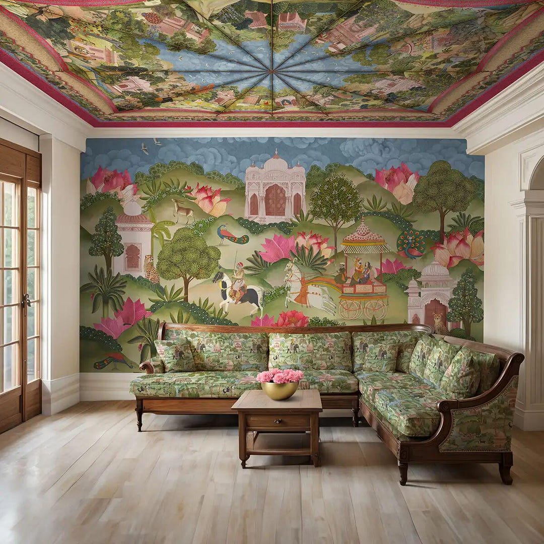Mewar Background Indian Palace Wallpaper Mural: Mewar Majesty Style, Custom Size - Etsy