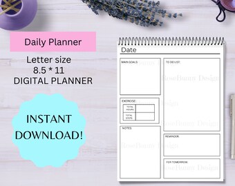 Daily planner black and white