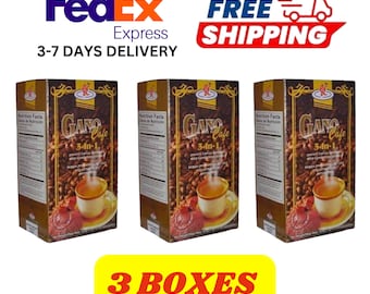3 Boxes Gano Excel Cafe 3 in 1 Original Coffee Ganoderma Reishi FREE Express Shipping