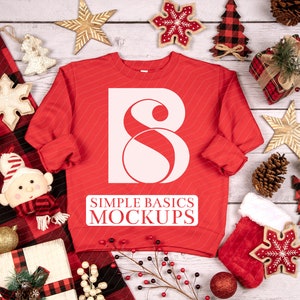 Rabbit Skins 3317 Moletom infantil de lã vermelha com tema de Natal modelo plano