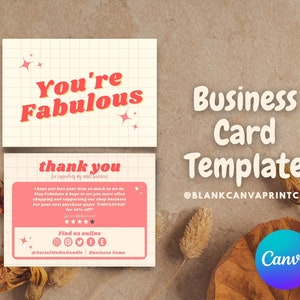 BEWERKBARE Business Bedankkaartsjabloon, afdrukbare Bedankt voor uw aankoopkaart, kleine zakelijke pakketinsteekkaart, gratis Canva bewerkbaar