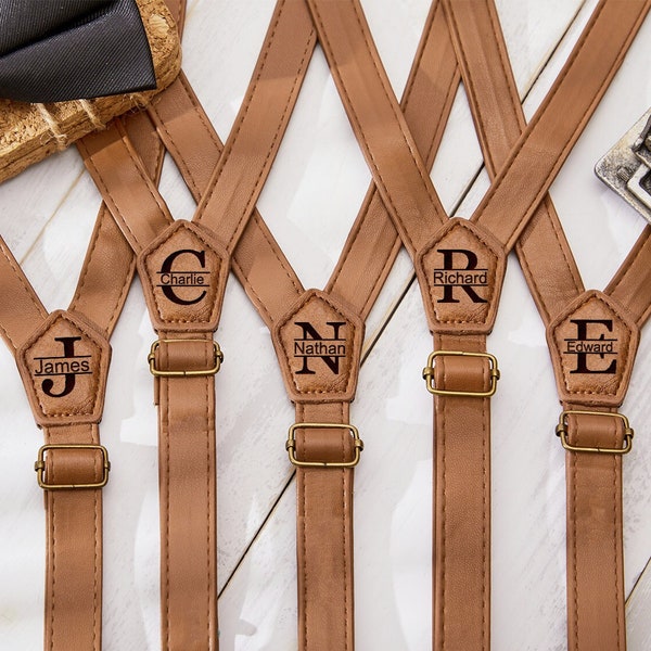 Mens Suspenders Leather Etsy