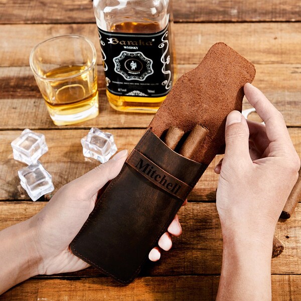 Leather Cigar Pouch Etsy