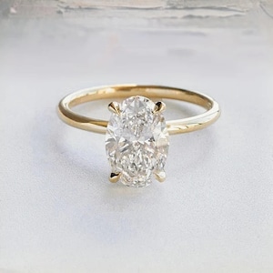 1.41 CT Oval Cut Moissanite Engagement Ring, Oval Solitaire Wedding Ring, Hidden Halo, Gorgeous 4 Claws, Underside Micro Paves, Gift For Her