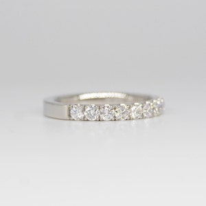 950 Platinum Matching Band,1.20 TC Round Cut Wedding Band,Round Cut Moissanite Band,Half Eternity Stacking Band_Daily Wear Platinum Jewelry