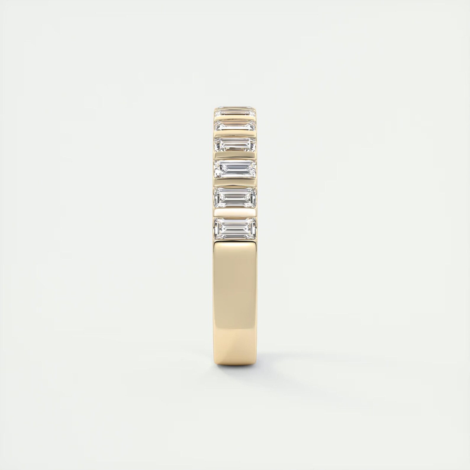 Art Deco 0.65 TCW Baguette Cut Lab Grown Diamond Ring,14k Solid Yellow ...