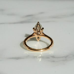 14k Solid Yellow Gold Engagement Ring,2.25 CT Marquise Cut Moissanite,6 ...