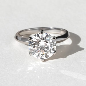 9.0 MM Brilliant Round Cut 6 Prongs Solitaire,Engagement Ring,14k Solid White Gold,Handmade Wedding Ring,Anniversary Ring/Gift,Trends Setter