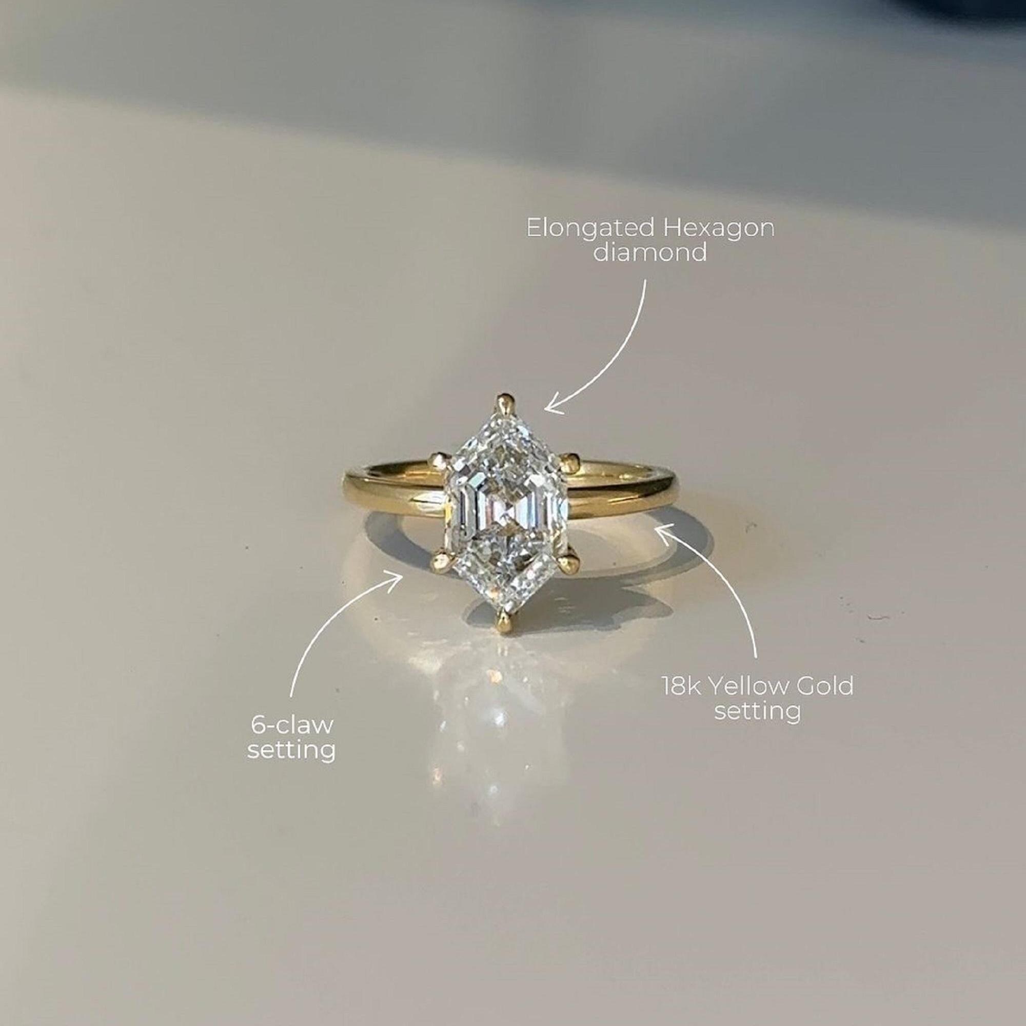 Anello Fidanzamento Moissanite 3 Ct Art Déco - Argento 925 Placcato Oro Bianco