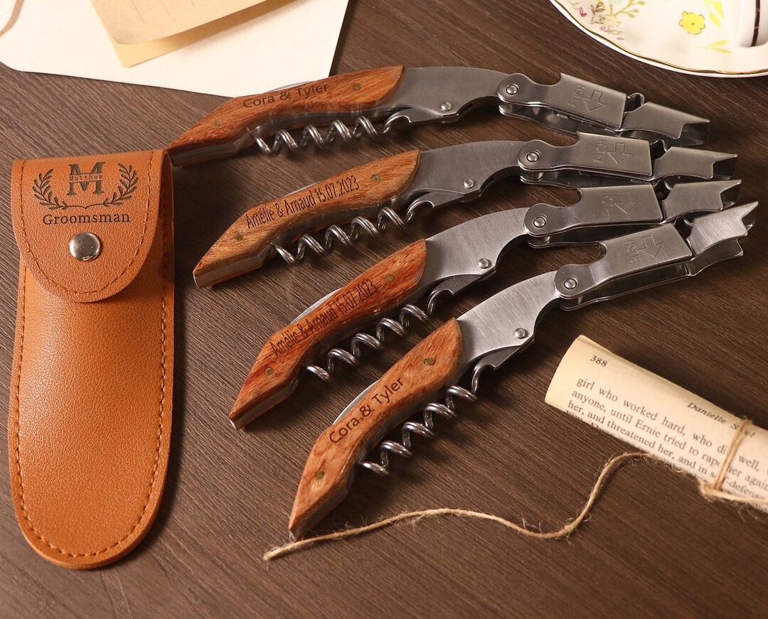 Personalised Wine Opener With Holster,corkscrew Engraved,birthday Gift
