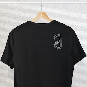 Minimalist Rock Climbing T-Shirt, Oversized Tshirt, Comfort Colors Tshirt, Outdoorsy Gifts for Men, Carabiner Tee, Outdoorsman Gift