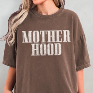 Mother Hood Shirt, Motherhood Comfort Colors T-Shirt Gift For Mothers, Oversized Mom Shirt, Plus Size Vintage Mama Tshirt, Cool Mom Club
