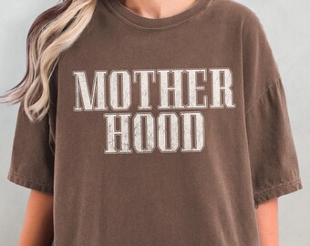 Mother Hood Shirt, Motherhood Comfort Colors T-Shirt Gift For Mothers, Oversized Mom Shirt, Plus Size Vintage Mama Tshirt, Cool Mom Club