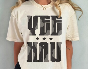 Yee Haw Shirt, Western Comfort Colors T-shirt, Country Graphic Tee, Trendy Aesthetic Cowgirl Shirt, Cowboy T Shirt, Wild West Yeehaw Tshirt